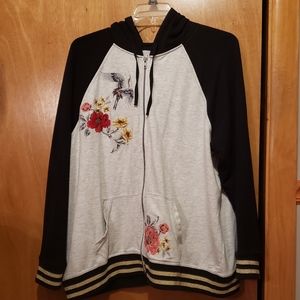 Torrid embroidered zip-up hoodie size 22-24